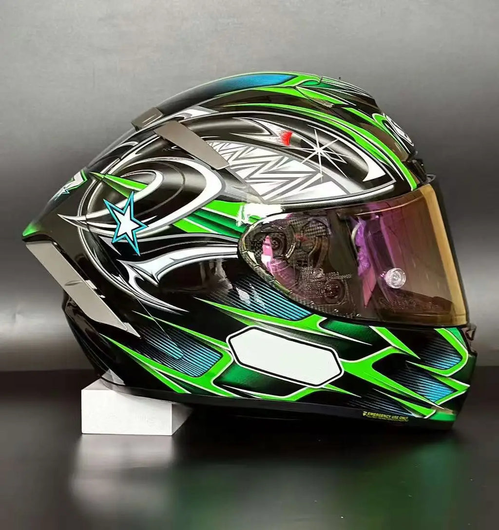 Full Face Motorcycle helmet  X14 YANAGAWA5 green color Riding Motocross Racing Motobike Helmet Casco De Motocicleta