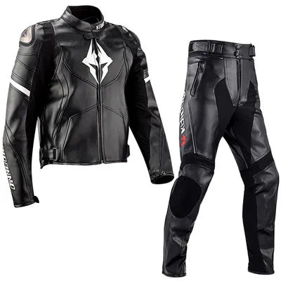 Men Women Motorcycle Riding Suit Waterproof Winter Warm Racing Jacket Pants Set Windproof Anti-Fall Riding Leather Clothing