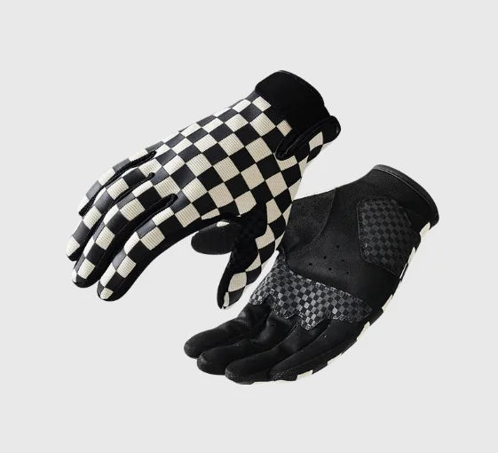 Motorcycle Riding Gloves Breathable Touchscreen Compatible for Men Women Motorbike Cycling Outdoor Sports Retro Plaid Design