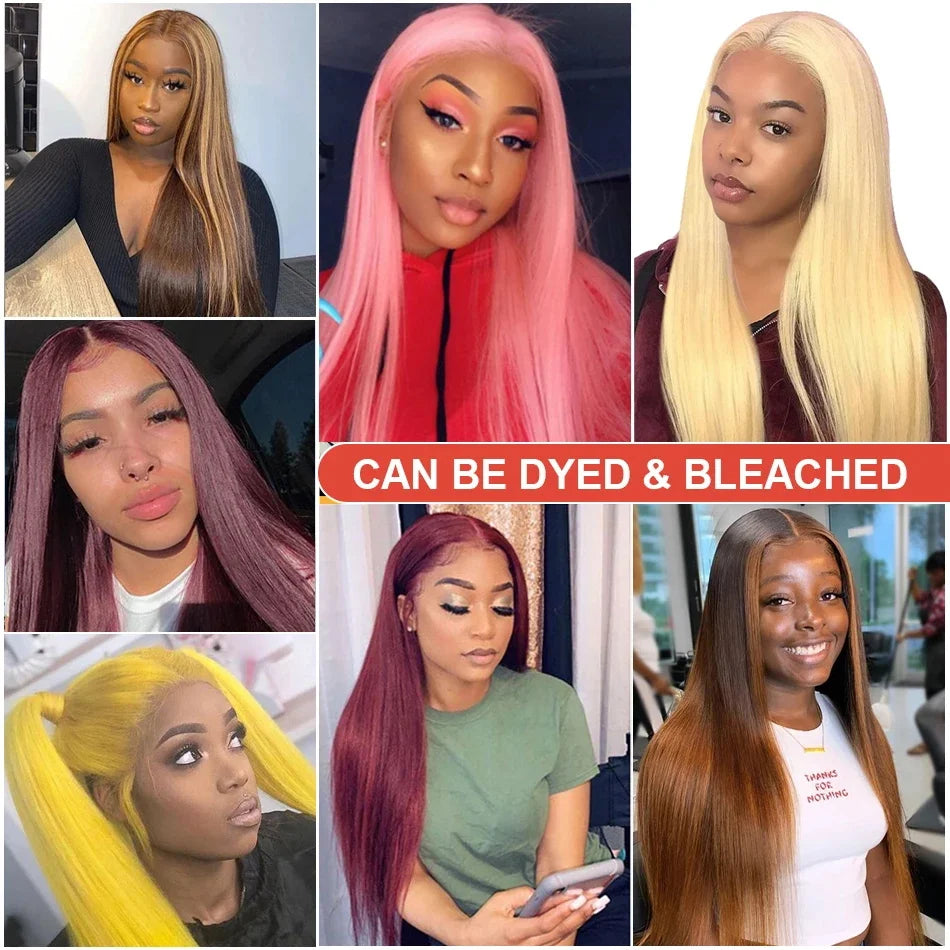 Bone Straight Lace Front Wig 13x4 13x6 360 Full Lace Frontal Wig For Women Pre Plucked HD Transparent Lace Front Human Hair Wigs