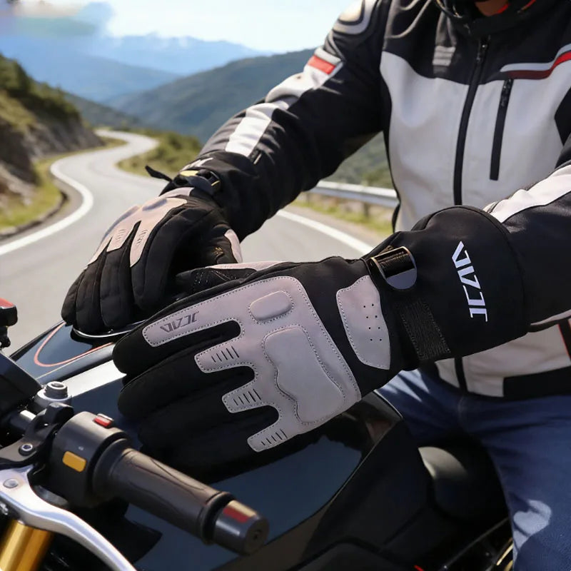 JCAA Winter Thermal Motorcycle Gloves Waterproof Windproof Warm Glove for Motorbike Riding Racing Moto Cross Cycling Accessories