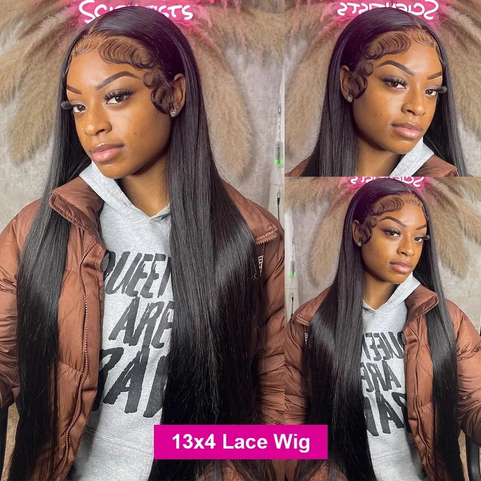 Bone Straight Lace Front Wig 13x4 13x6 360 Full Lace Frontal Wig For Women Pre Plucked HD Transparent Lace Front Human Hair Wigs