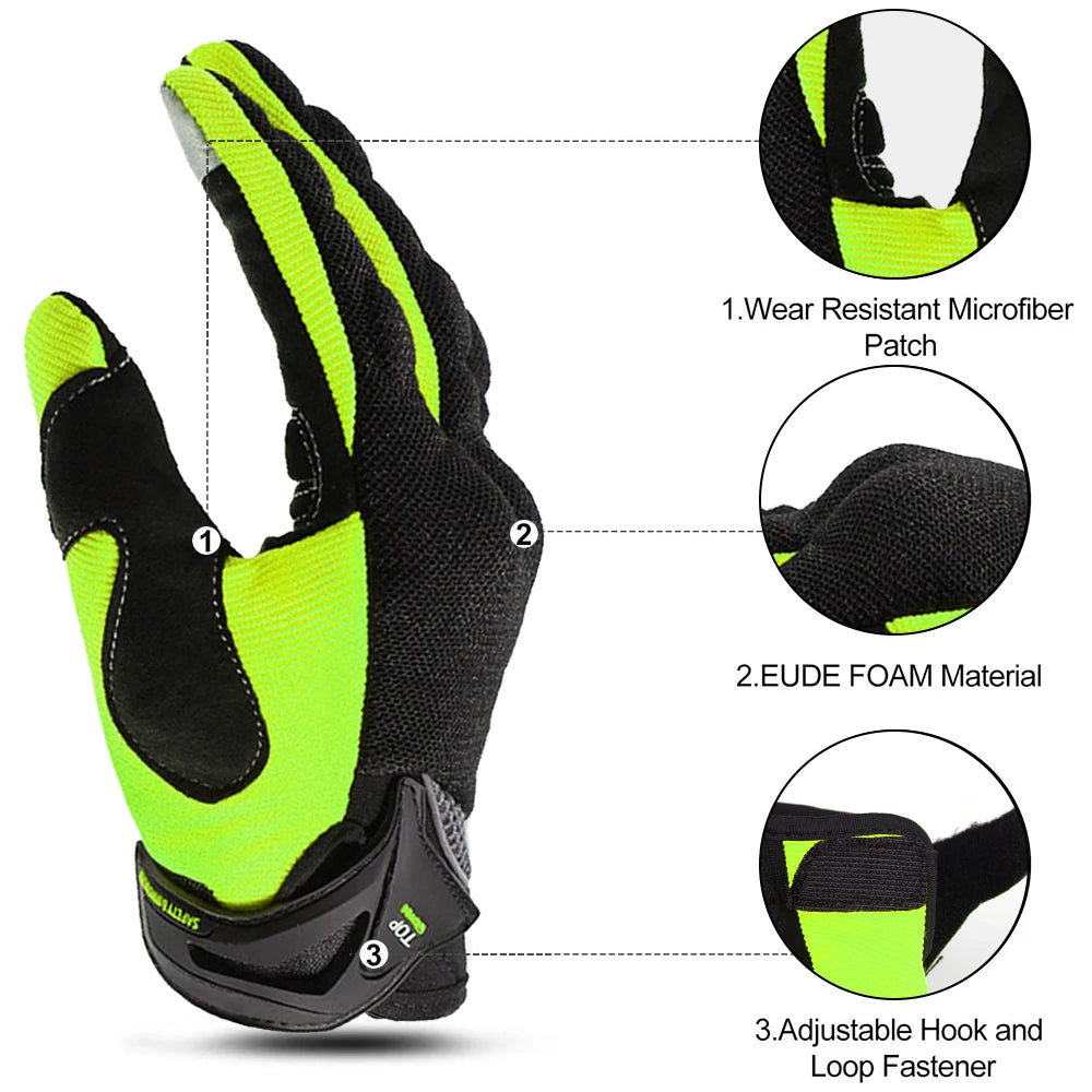 Motorcycle Gloves Summer Breathable Moto Full Finger Gloves Touch Screen Riding Motobike Gloves Moto Protective Gloves 6 Colors