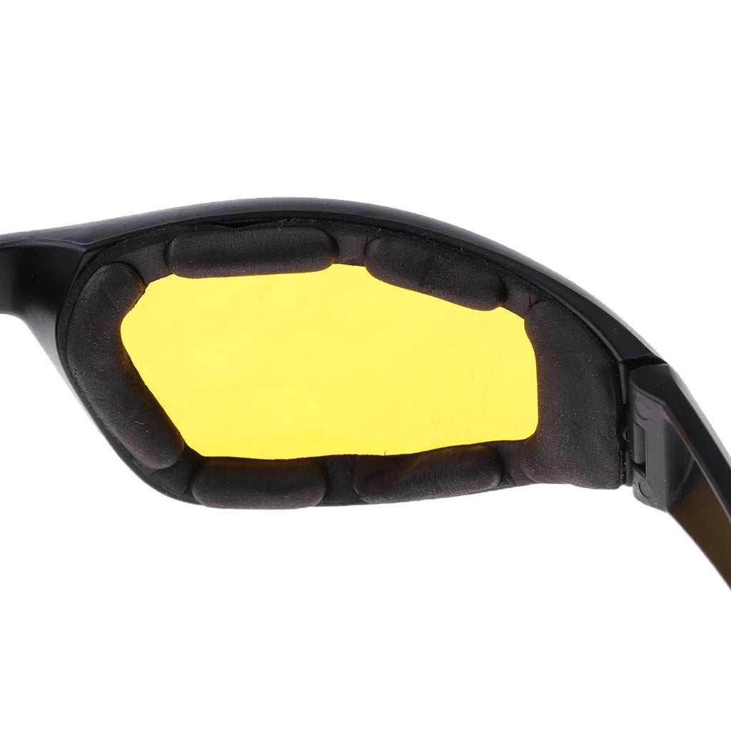 UV Protection Dustproof Motorcycle Riding Goggle Glasses with Yellow Lens