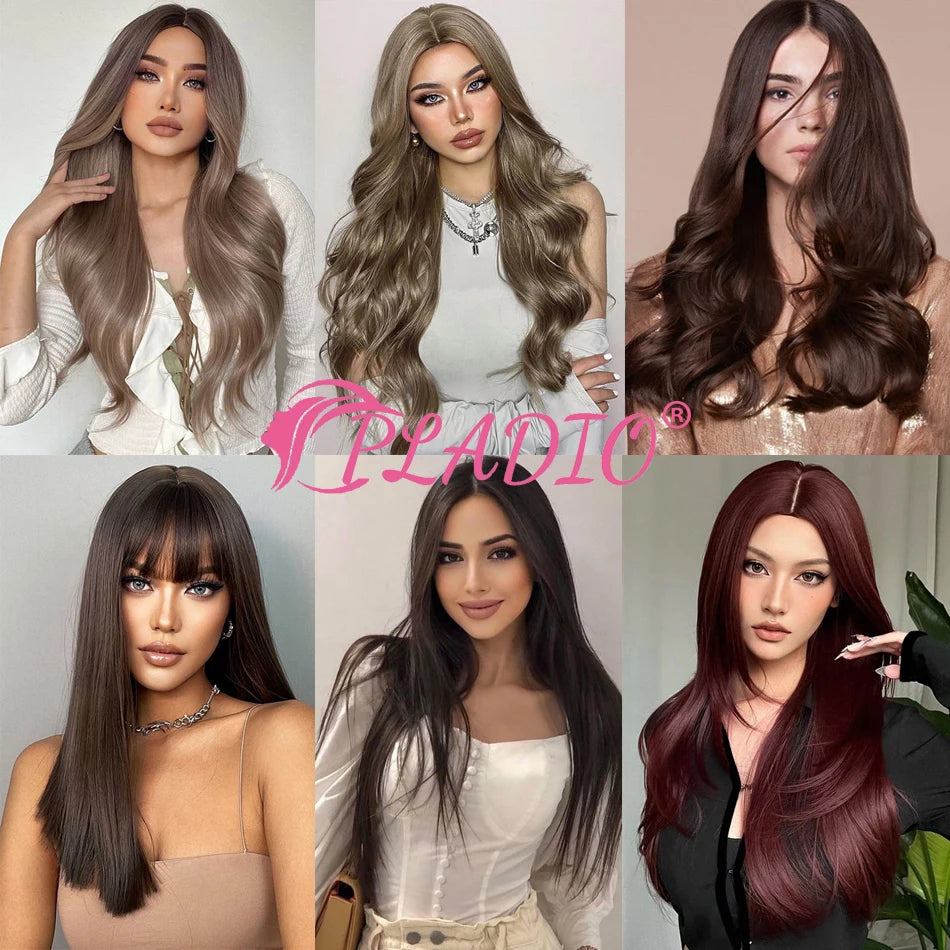U Part Wigs 100% Human Hair Long Wigs Brazilian Straight Wigs No Lace For Women 14-28 Inch 180% Density