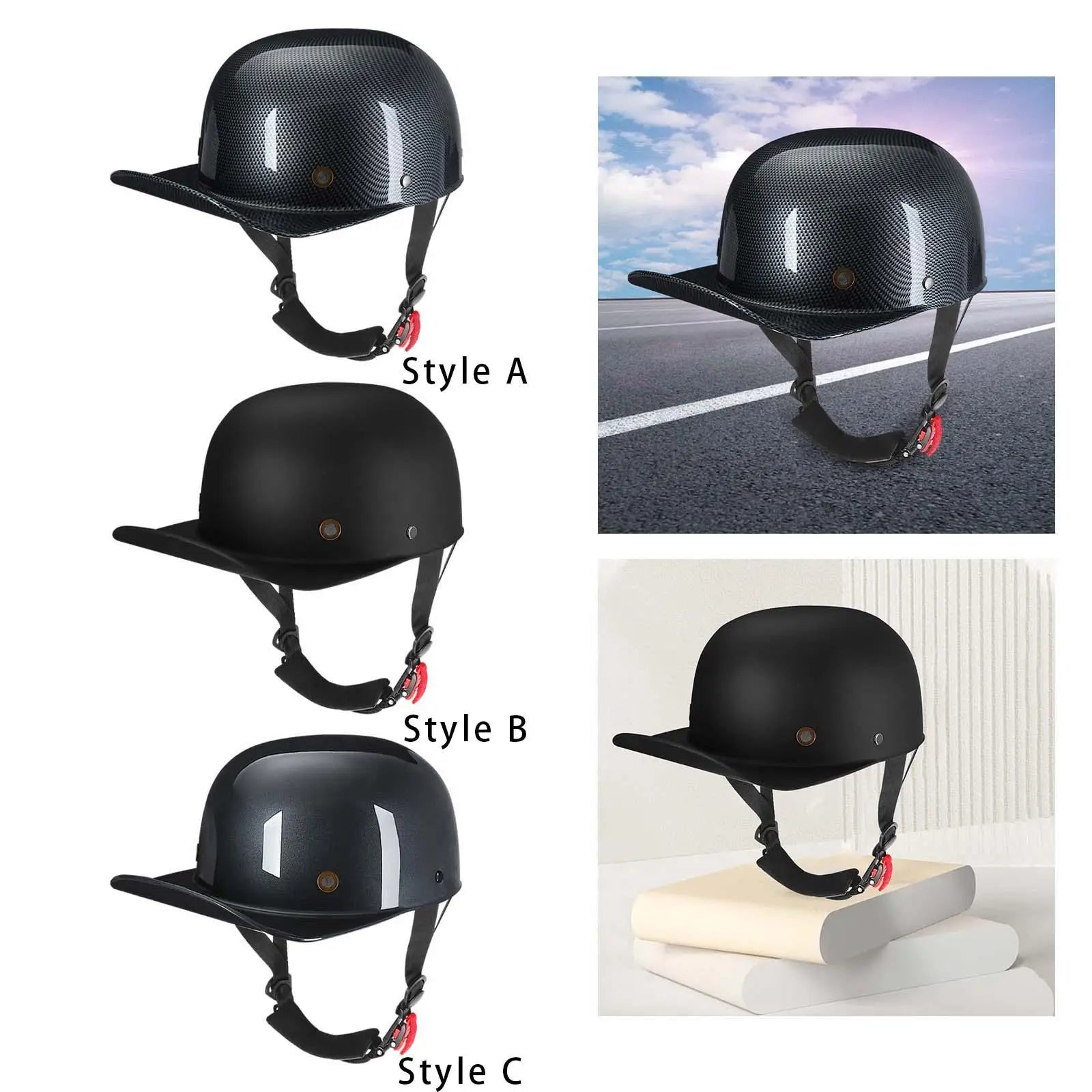 Retro Motorcycle ATV Helmet Open Face Helmet Strong and Drop Resistant Half Helmet for Head Circumference 58-60cm