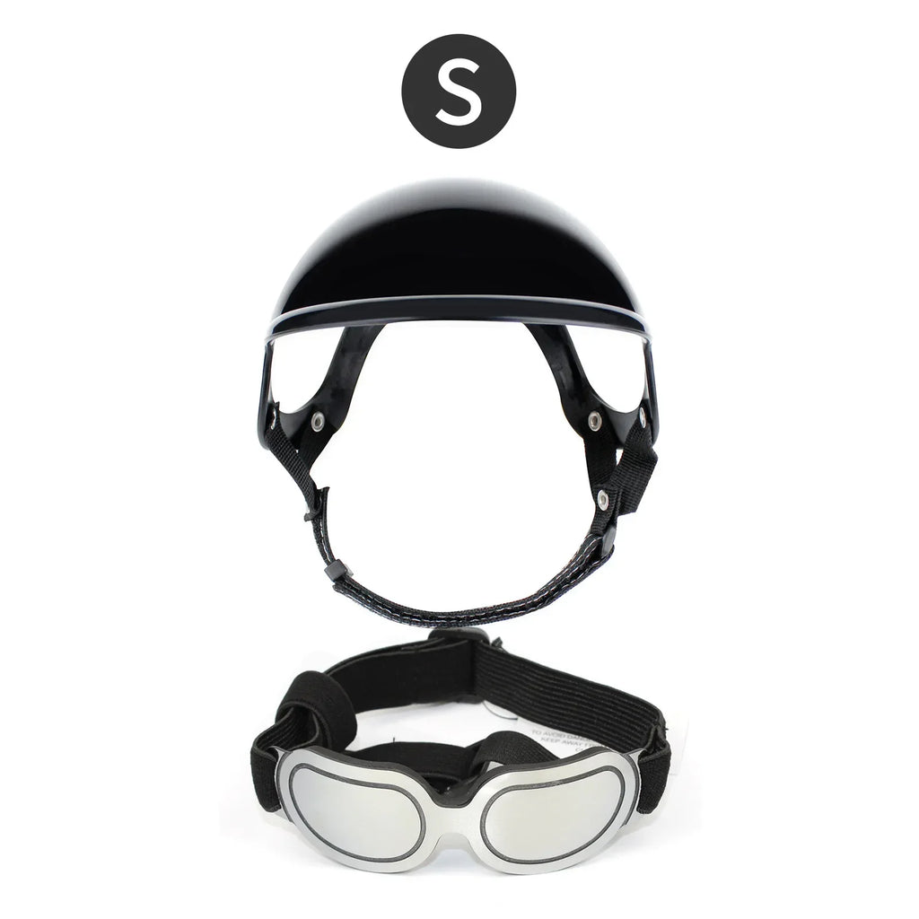 ATUBAN Dog Helmet and Goggles-UV Protection Doggy Sunglasses Dog Glasses Pet Hat Motorcycle Helmets Protection for Puppy Riding