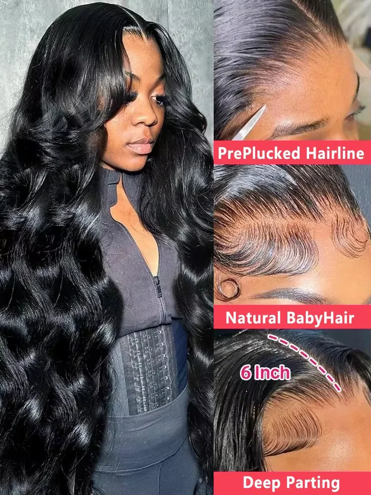 250% Density 28 30 Inch Body Wave 13x4 13x6 HD Lace Front Human Hair Wig For Women Brazilian Glueless Frontal Wig Pre Pluck