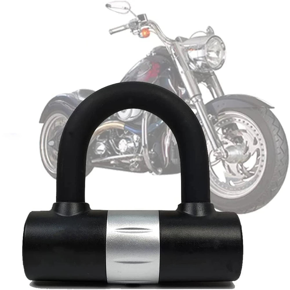 16mm Heavy Duty U Lock Motorcycle Lock Bicycle Lock Dics Lock with 2Keys Security for Moped Scooter Outdoors