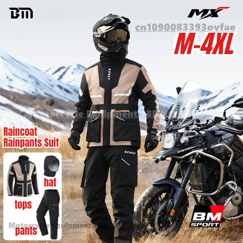 Motorcycle Raincoat Suit Split Full Body Rainstorm Proof Men's Riding Jacket and Pants Windproof Waterproof Moto Rider Raincoat