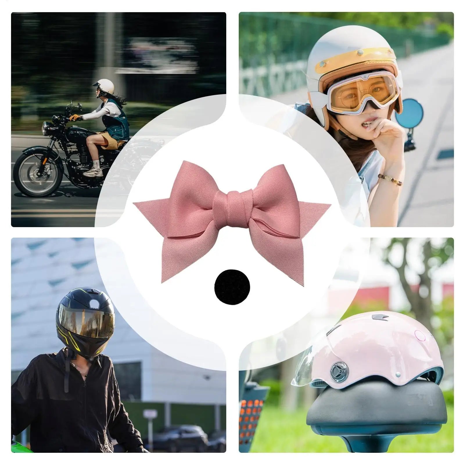 Helmet Bow 3D Fashion Removable Motorcycle Bow Cute Helmet Decoration for Women Riding Commuting Cycling Travel Sports