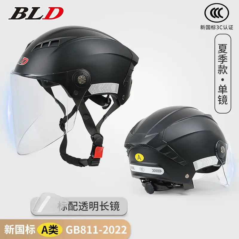BLD Electric Vehicle Helmet Women's Summer Sunscreen Motorcycle Half Helmet Men's Four Seasons Safety Helmet casco moto