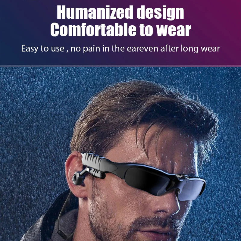 Motorcycle Headset Bluetooth Riding Glasses Wireless Headphones with Microphone Polarized Sunglasses Handsfree Call Earphones
