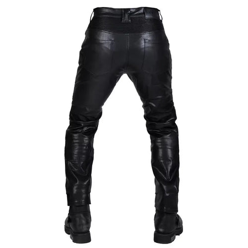 2024 Motocross Racing Pants PU Leather Biker Trousers Waterproof Windproof Men With 4X CE Knee Hip Pad Motorcycle Riding Jeans