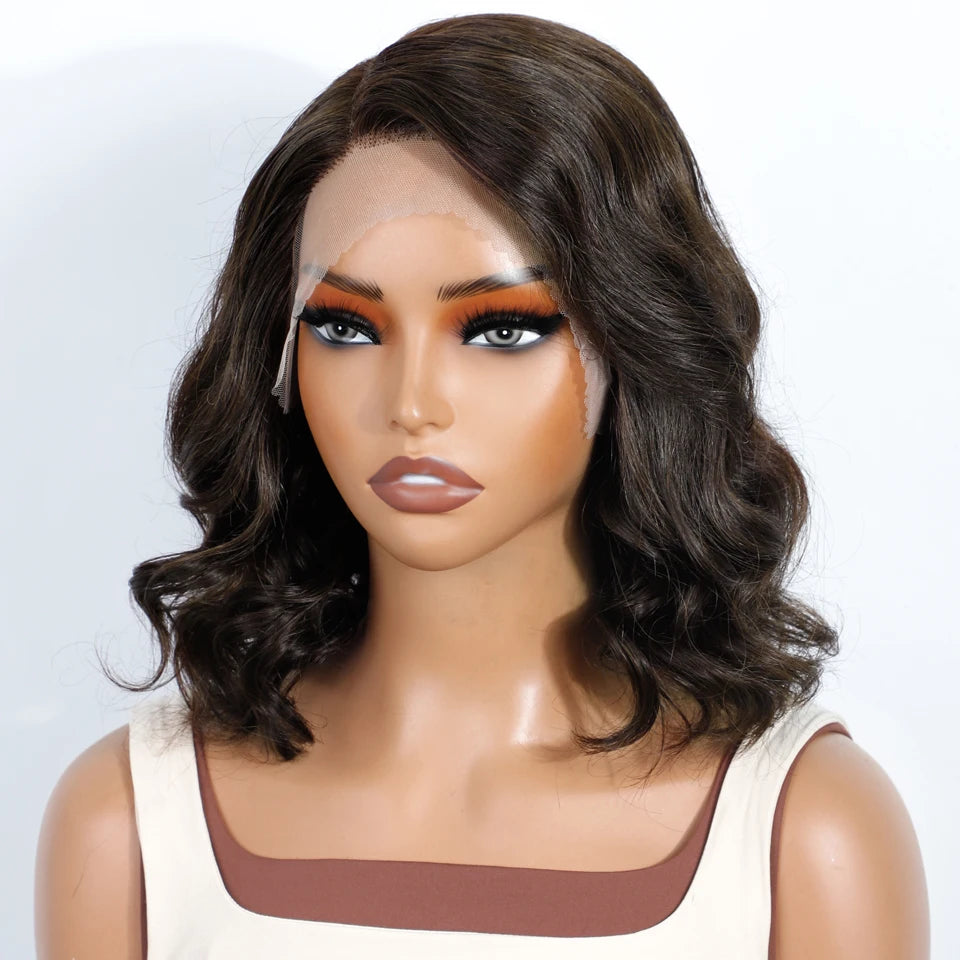 Sleek Short Bodywave Bob Human Hair Wigs For Women Blonde Colored Lace Front Wigs 4 Brown Colored Bodywave Lace Wigs 99J Red Wig
