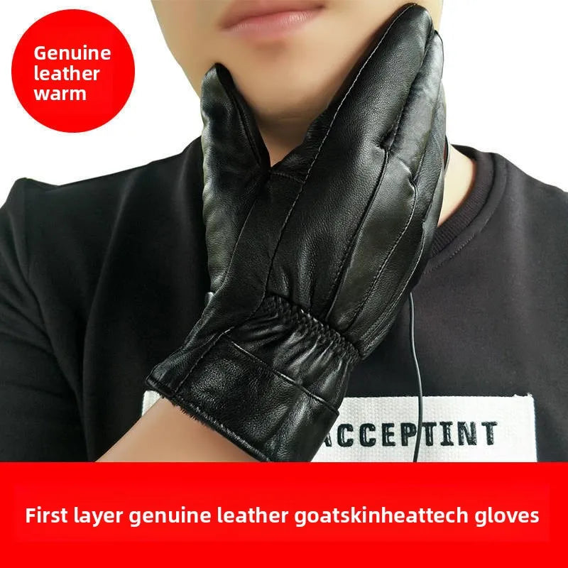 Leather Gloves Men Women Fleece Lined Warm Thin & Thickened Cotton Gloves for Motorcycle Riding Autumn Winter Wholesale