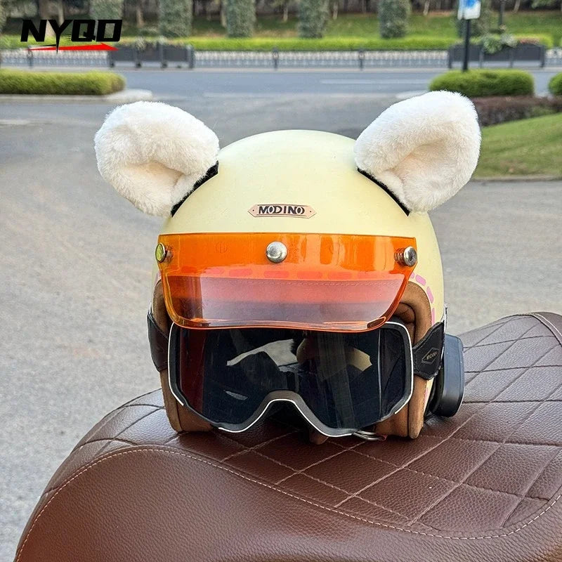 Ski Helmet Decoration Plush Bear Ear Motorcycle Riding Helm Accessories Small Panda Ears