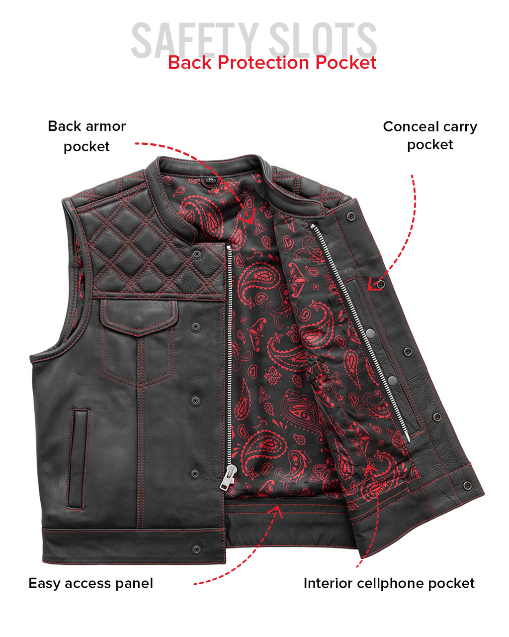 Upside Men's Club Style Leather Vest