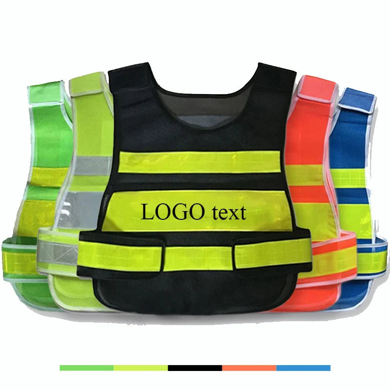 Motorcycle Reflective Vest High Visibility Motocross Riding Off-Road Bicycle Vest Running Sports Jacket Logo Printing