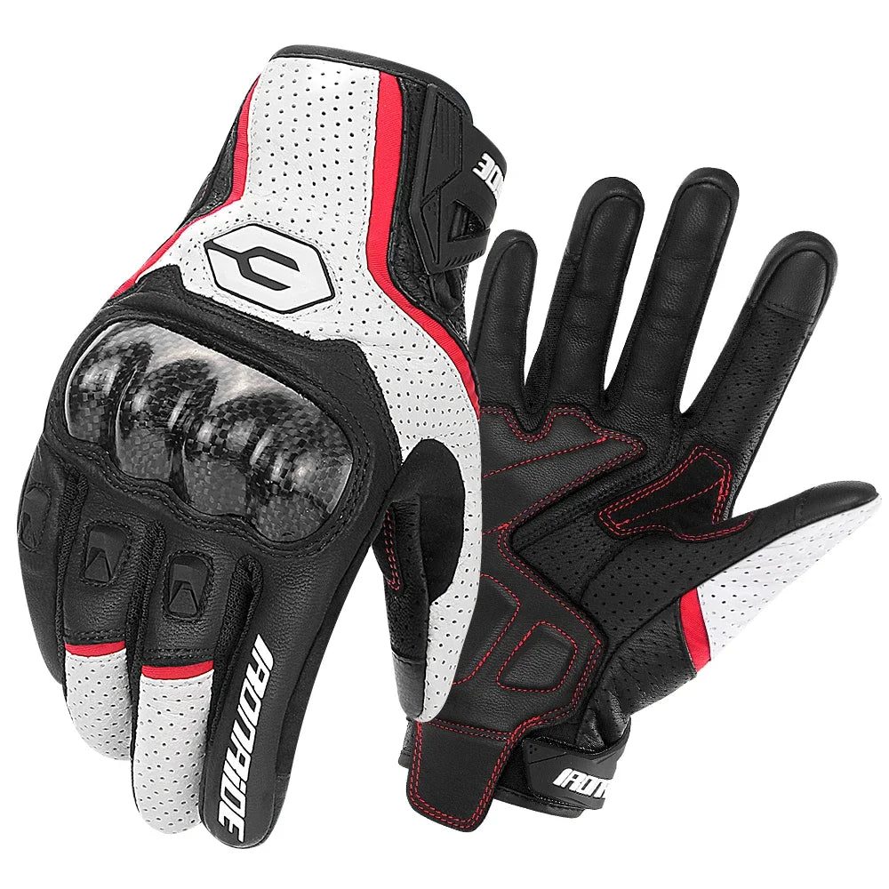 Men's Summer Retro Leather Motorcycle Riding Simracing Gloves Wear-Resistant,, Anti-Slip for KTM Motorbike & Motocross Luvas