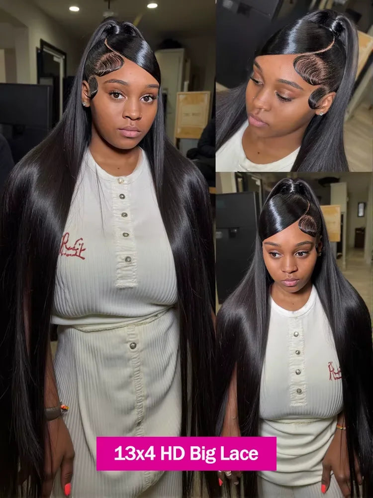 Lakeisha Wigs Human Hair Brazilian 13x6 Bone Straight HD Lace Frontal Wig Preplucked Lace Front With Baby Hair For Black Women