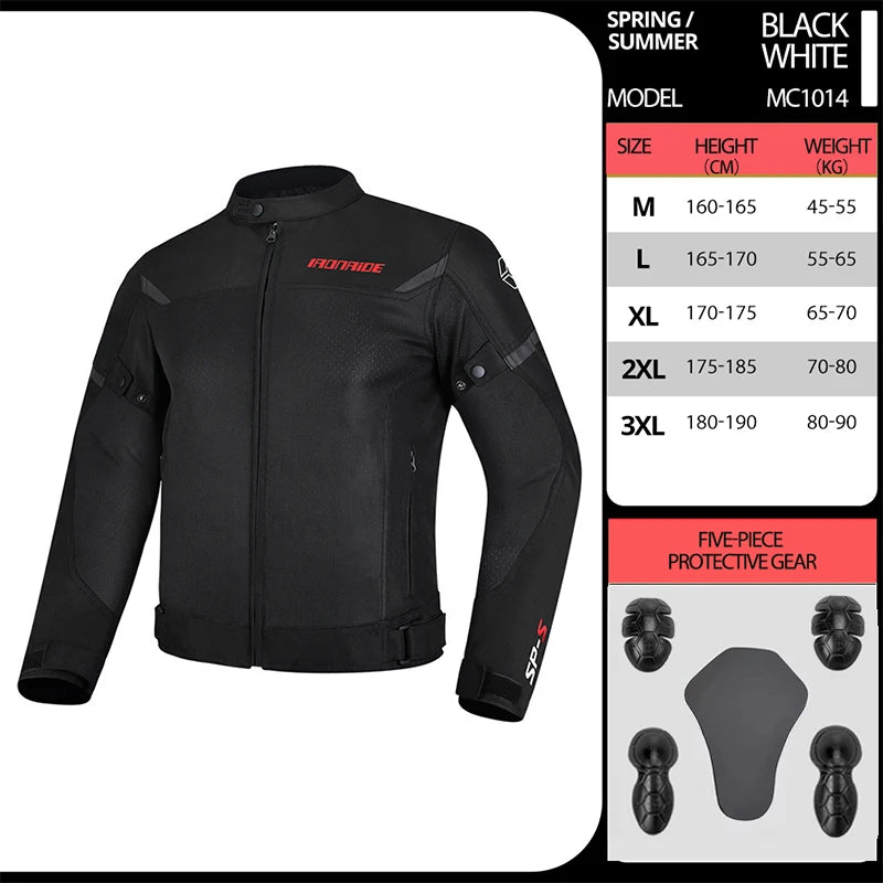 Motorcycle Jacket Anti-fall Breathable Summer Men Coat Moto Protective Gear Motorbike Riding Clothing Moto Jacket