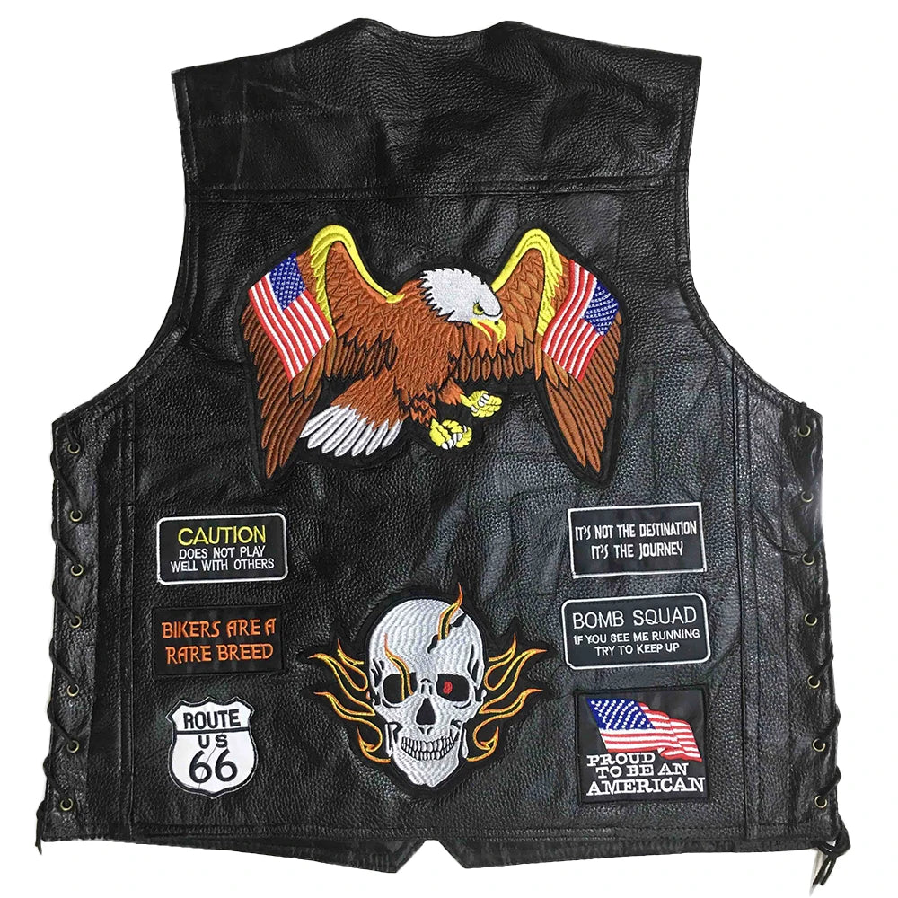 New Motorcycle Jacket Mens Sheepskin Leather Vest Biker Chaqueta Verano Moto Hombre Veste Jaqueta Motoqueiro Giacca Giacca Moto