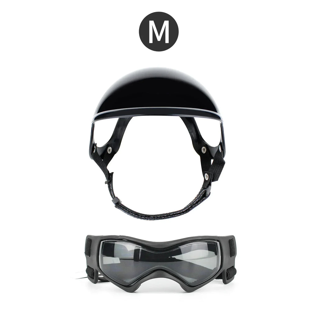 ATUBAN Dog Helmet and Goggles-UV Protection Doggy Sunglasses Dog Glasses Pet Hat Motorcycle Helmets Protection for Puppy Riding