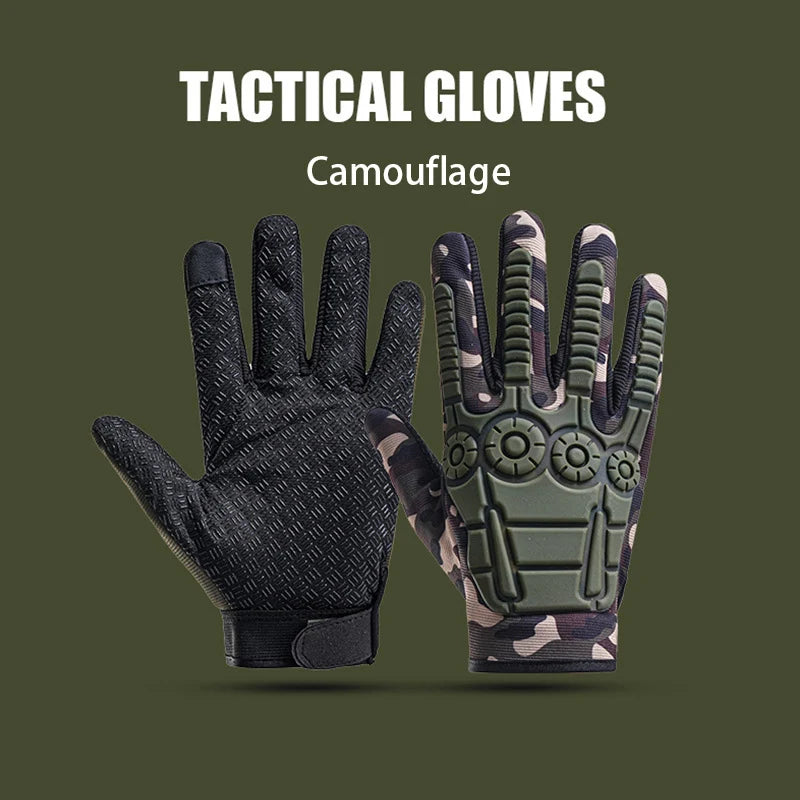 Motorcycle Riding Full Finger Tactical Gloves Outdoor Training Wear-resistant Breathable Anti Slip Protective Motorcycle Gloves