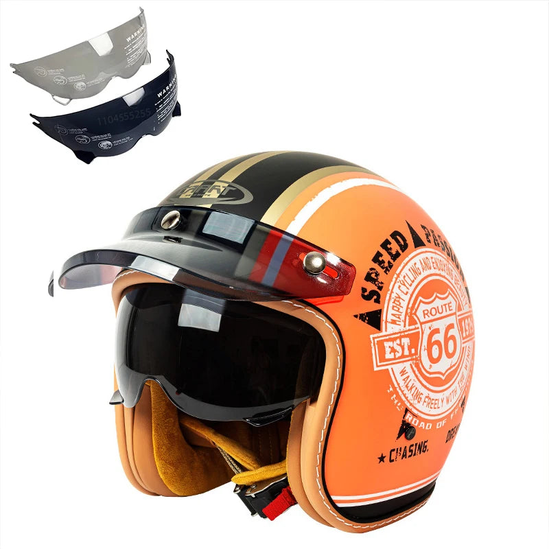 Motorcycle Helmet DOT Certification Moto Helmet Open Face Men Women Capacete De Moto ABS Material Motorcycle Equipments