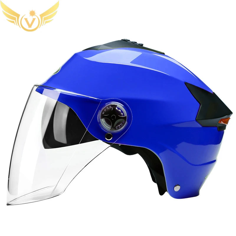 Motorcycle Helmets With Led Lights Moped Helmet Electric Scooter for Men Women With Double Visor Rechargeable Bicycle Light Bike
