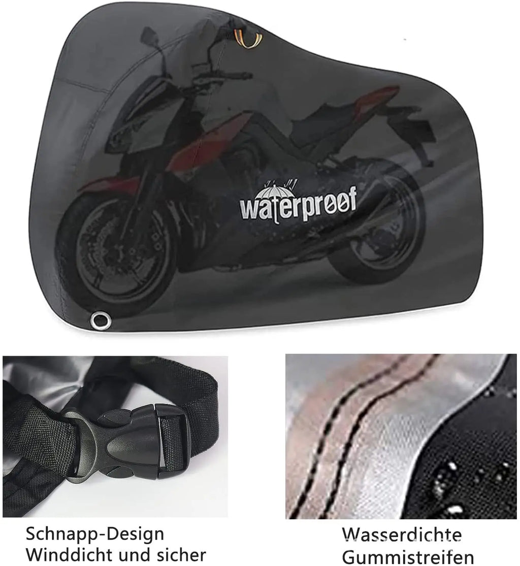 Motorcycle cover, sun protection and rain cover