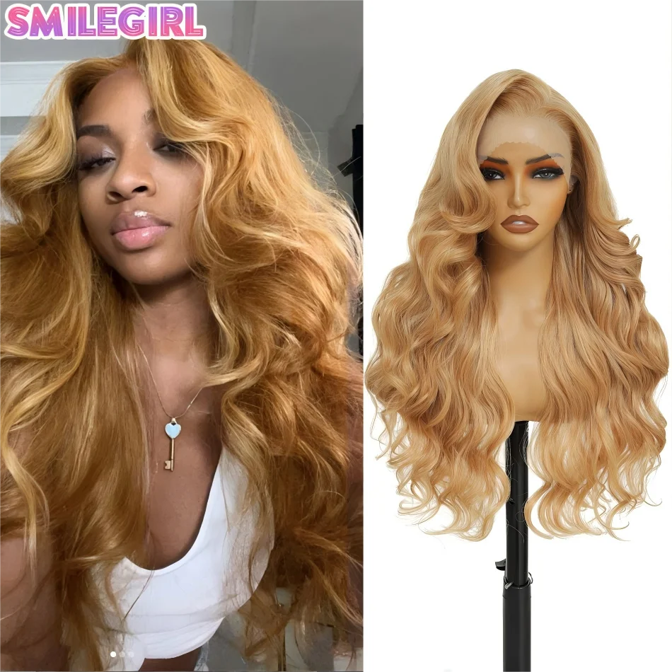 13X6 Hd Lace Human Hair Wig Bdoy Wave Lace Front Honey Blonde Wig Colored PrePlucked PreBleached Colored Brazilian Wigs Original