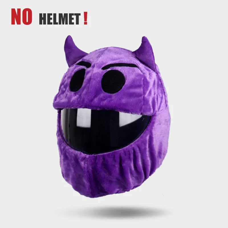 Uchoose Motorcycle Helmet Cover Cartoon Plush Helmets Hat With Crazy Large Flexible Ears Funny Helmet Protective Case For Riding