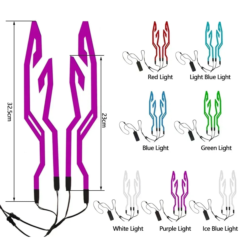 Motorcycle Helmet Light Night Riding Signal Helmet 4 in 1 EL Light 3 Mode Led Helmet Light Strip Decoration Accessories Kit