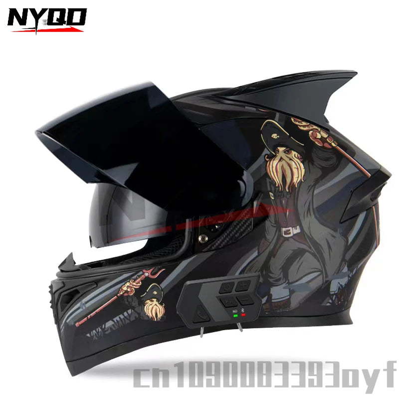 JieKai motorcycle helmet motocross full helmet with Bluetooth earphones for men women all season casco moto cascos para moto