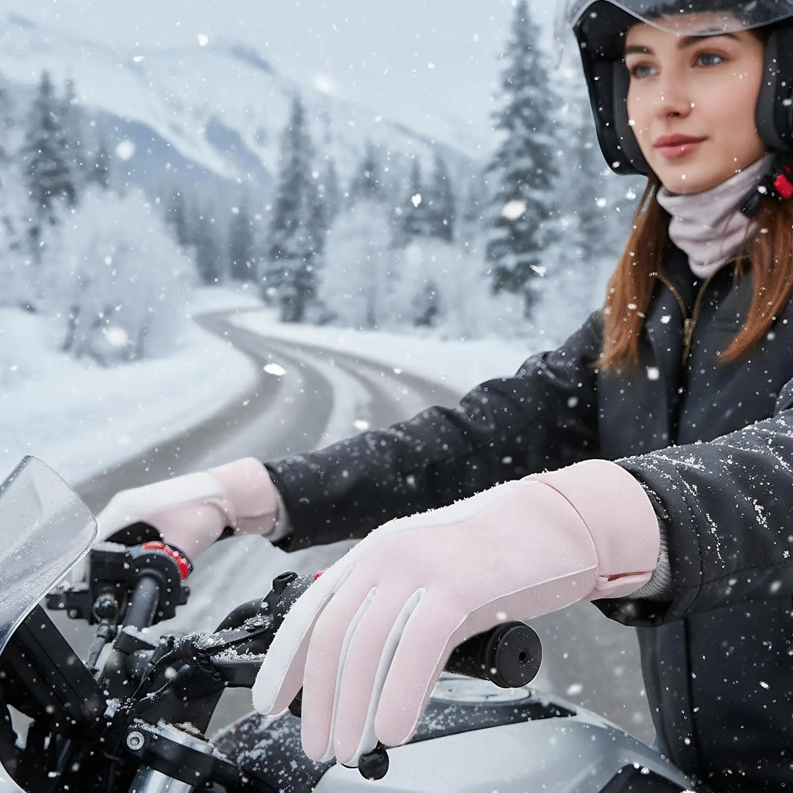 Riding Gloves Motorcycle Mens Waterproof Warm Cold Weather Protective Gear Winter Motorcycle Gloves For Men For Powersports