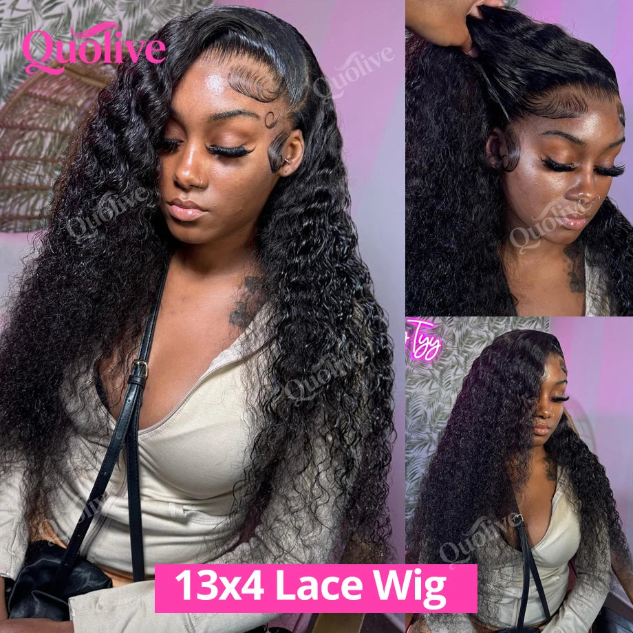30 40 Inch Curly Human Hair Wig Hd Lace Wig 13x6 Human Hair Deep Wave Frontal Wig 13x4 Water Wave Curly Wigs For Black Woman