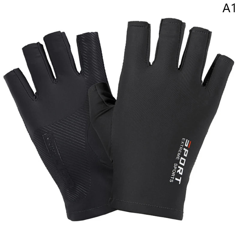 Outdoor Sports Ice Silk Touch Screen Riding Gloves for Men Women Breathable Glove Non-Slip Motorcycle Gloves for Cycling Driving