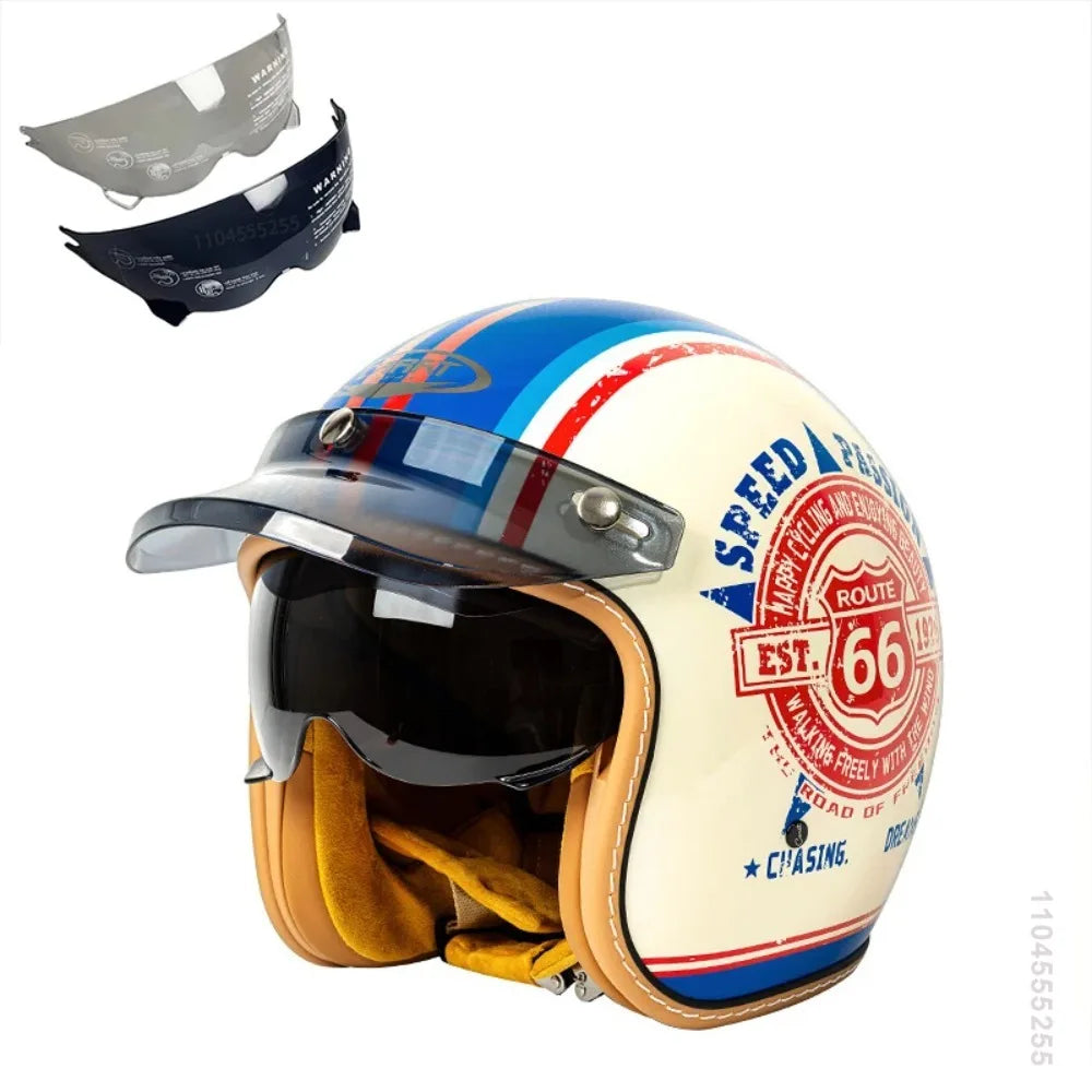 Motorcycle Helmet Open Face Helmet for Men Women Capacete De Moto ABS Material Motorcycle Equipments DOT Certification