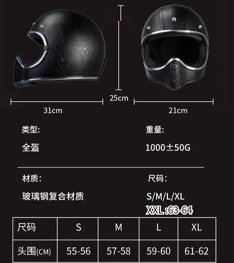 HOT Retro Full Face Motorcycle Helmet ABS Multi-color Options Available Full Face Helmet ABS Enhanced Comfort for Long Rides