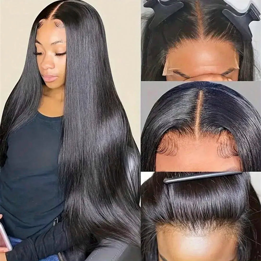 13x4 Lace Front Wigs Human Hair Straight Wig With Baby Hair HD Transparent Lace Frontal Wigs Pre Plucked Frontal Wigs Human Hair