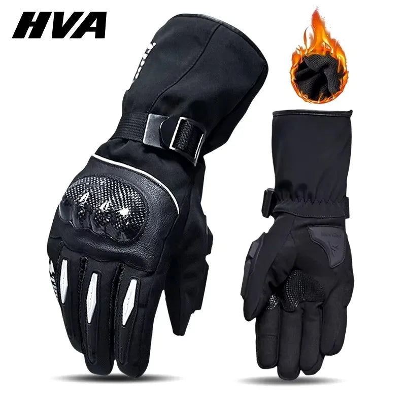 HVA Motorcycle Gloves Windproof Warm Anti-Slip Touch Screen Durable Men Motorbike Riding Motocross Gloves Guantes Moto Winter