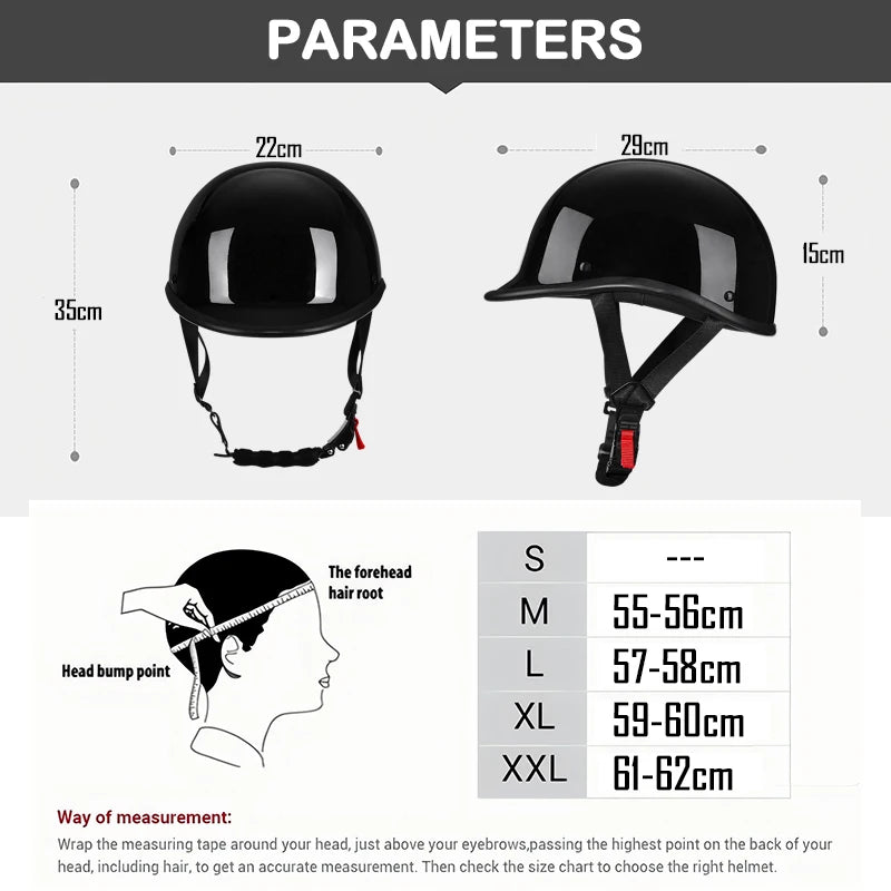 Factory Sell 1/2 Motorcycle Helmet Vintage Bright Color Helmet Casco Moto Motorcycle Helmet Biker Pilot DOT Certification M-XXL