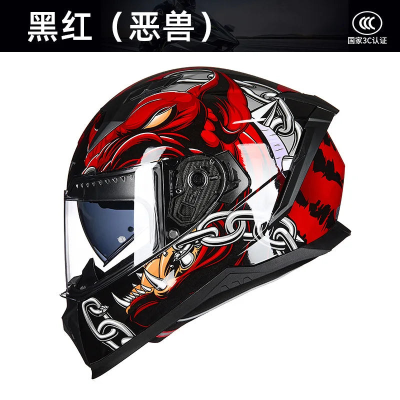 GXT Full Face Motorcycle Helmet 3C Certified Bluetooth Compatible Unisex All Season Riding Safety Helmet