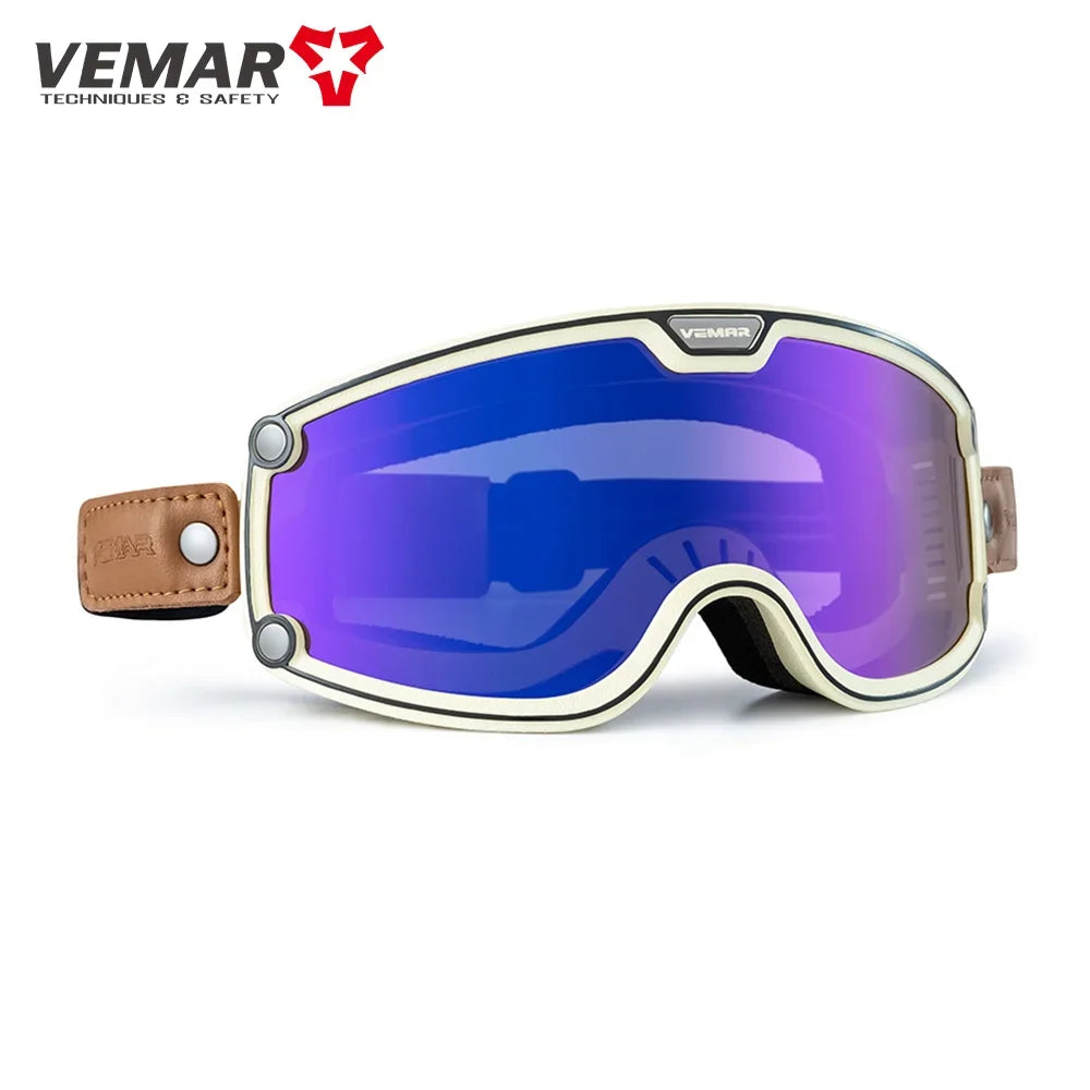 VEMAR Motorcycle Helmet Goggles Windproof Anti-fog Accessories Clarity Glasses Cycling Racer Chopper Sports Biker Riding Eyewear