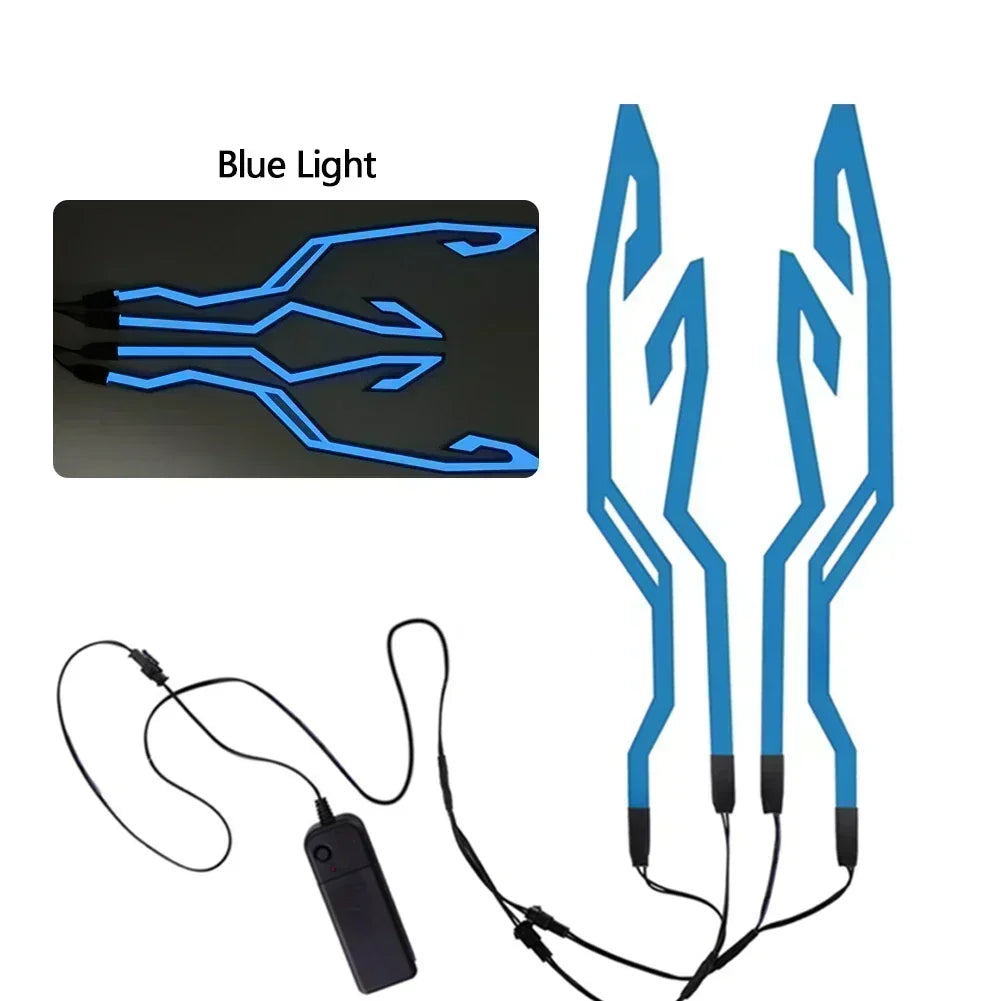 Motorcycle Helmet Light Night Riding Signal Helmet 4 in 1 EL Light 3 Mode Led Helmet Light Strip Decoration Accessories Kit