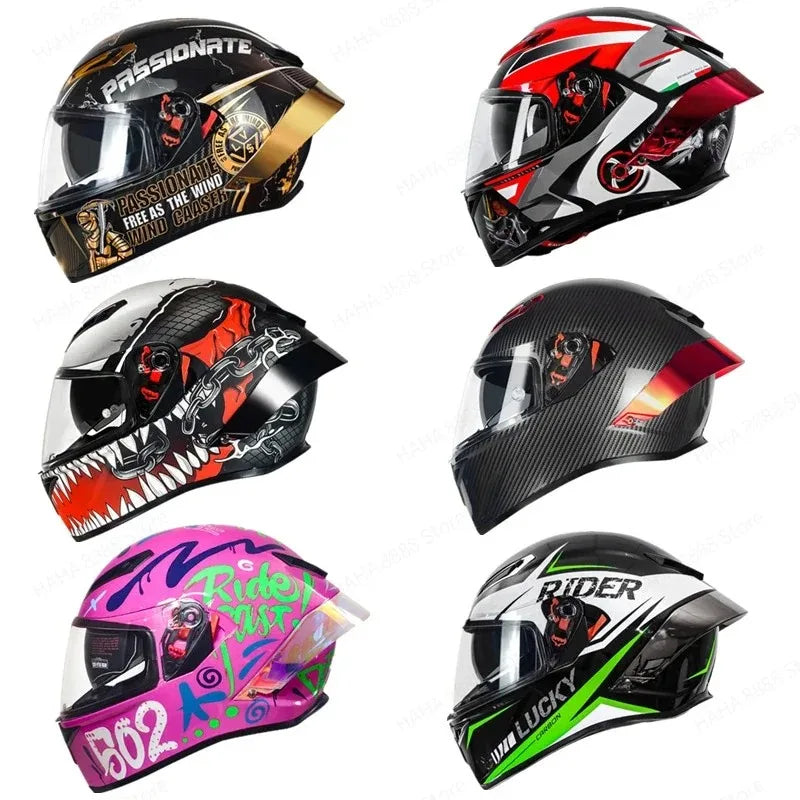 DOT Big Head Full Face Motorcycle Helmet Motocross Racing Helmets Moto Adult Motorbike Street Touring Riding For LVCOOL P7
