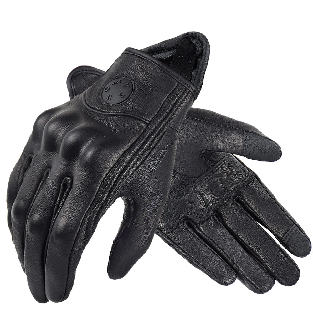 Suomy Vinatge Goatskin Motorcycle Gloves Summer Men Brown Retro Leather Motorbike Motocross Glove Lady Motorcyclist Guantes