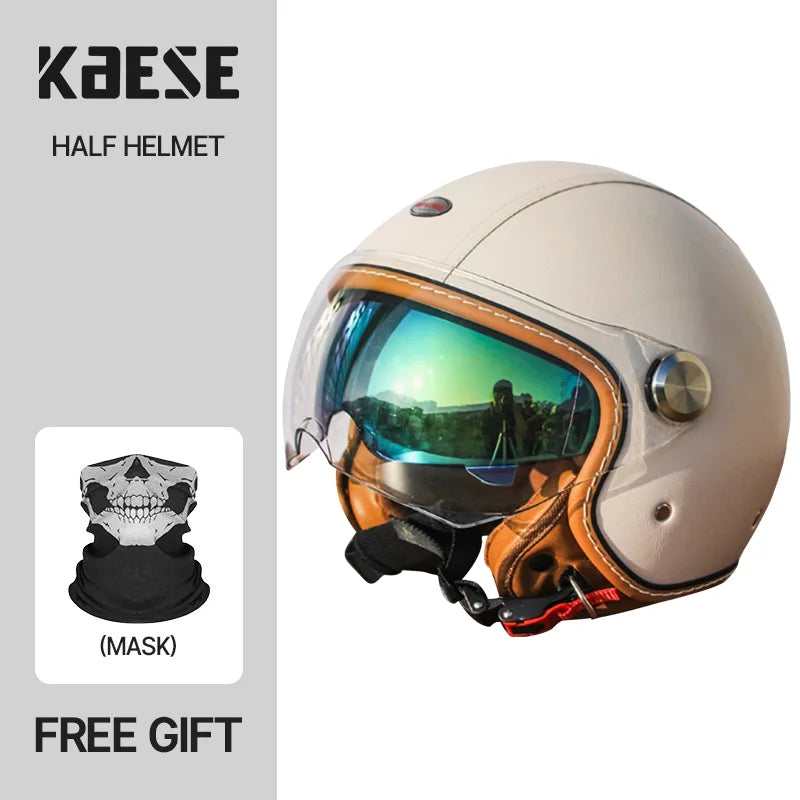 Handmade leather dot certified helmet helmet motorcycle for men for fall and winter seasons capacete de moto masculino